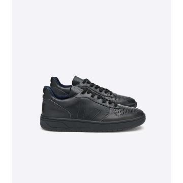 Veja V-10 LEATHER Women's Sneakers Black | NZ 648GSO